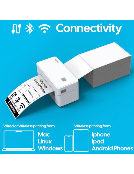 Impresora Térmica de Etiquetas Airuntek 4x6 Bluetooth Wi-Fi