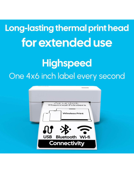 Impresora Térmica de Etiquetas Airuntek 4x6 Bluetooth Wi-Fi