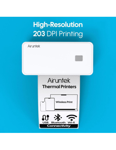 Impresora Térmica de Etiquetas Airuntek 4x6 Bluetooth Wi-Fi
