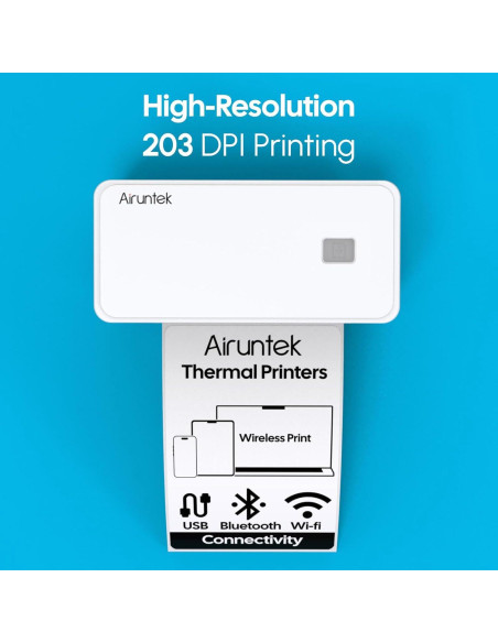 Impresora Térmica de Etiquetas Airuntek 4x6 Bluetooth Wi-Fi