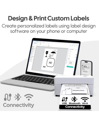 Impresora Térmica de Etiquetas Airuntek 4x6 Bluetooth Wi-Fi
