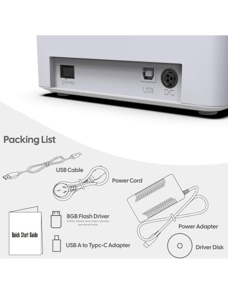 Impresora Térmica de Etiquetas Airuntek 4x6 Bluetooth Wi-Fi