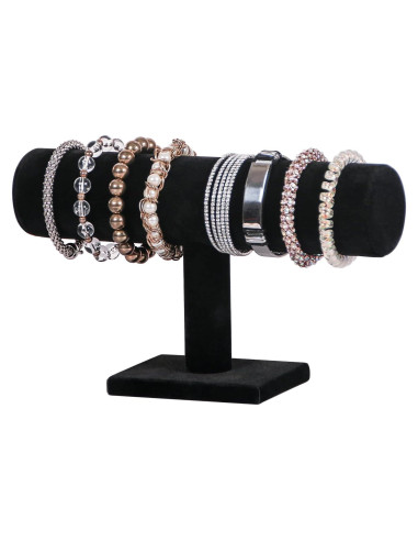 Soporte para Pulseras Julysky T Bar Negro 1 Nivel Terciopelo