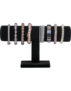 Soporte para Pulseras Julysky T Bar Negro 1 Nivel Terciopelo 2