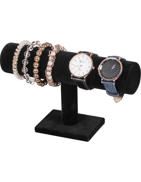Soporte para Pulseras Julysky T Bar Negro 1 Nivel Terciopelo