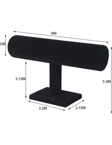 Soporte para Pulseras Julysky T Bar Negro 1 Nivel Terciopelo