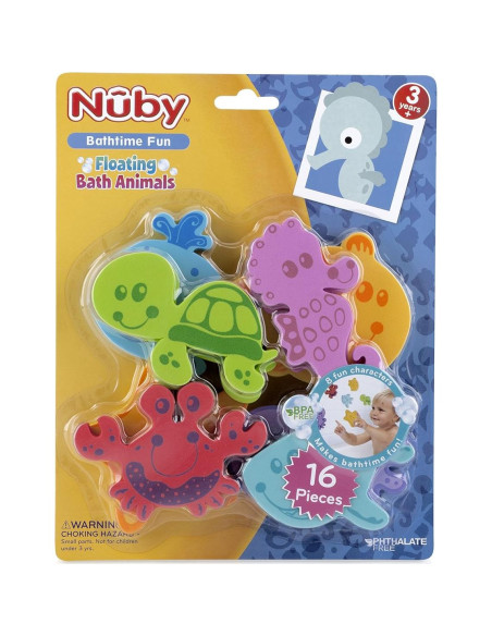 Nuby Set de Animales de Baño Flotantes de Espuma 16 Piezas