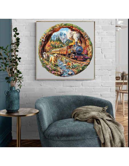 Rompecabezas de Madera KAAYEE 3D Perros y Trenes 100 Piezas