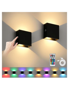 Apliques de Pared LED Recargables Lightess Set de 2 Negro