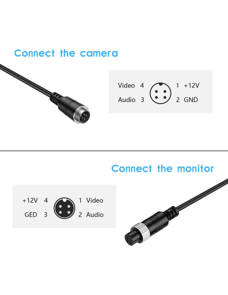Cable de Extensión de Video 4-Pin EKYLIN 5M Impermeable