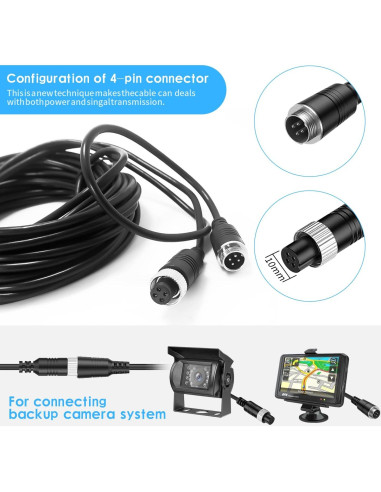 Cable de Extensión de Video 4-Pin EKYLIN 5M Impermeable