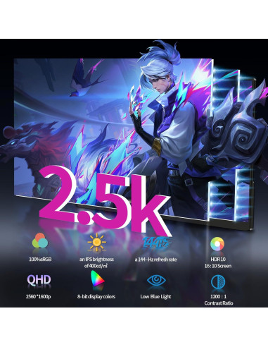 Monitor Portátil StarXnDa 14" 2560x1600p 144Hz USB-C HDMI