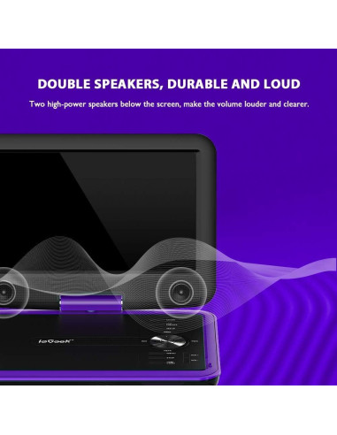 Reproductor de DVD Portátil ieGeek IK-902 9.5" para Niños - Púrpura