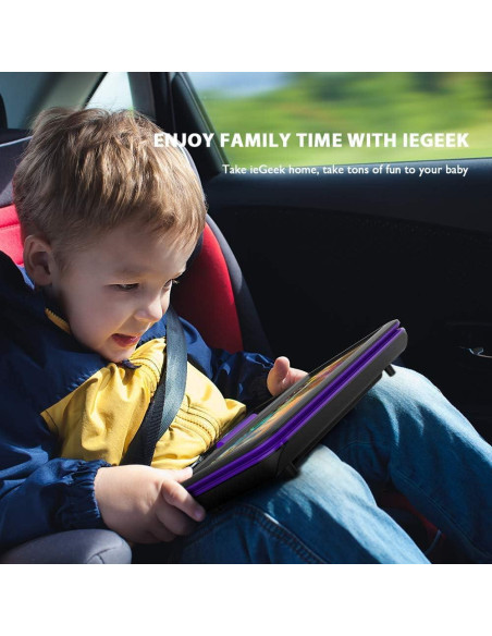 Reproductor de DVD Portátil ieGeek IK-902 9.5" para Niños - Púrpura