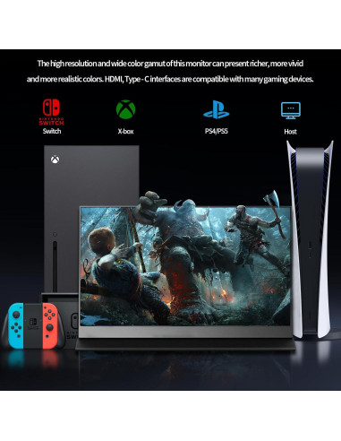 Monitor Portátil StarXnDa 14" 2560x1600p 144Hz USB-C HDMI