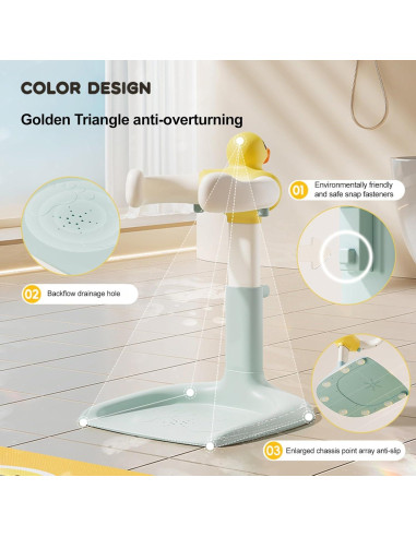 Estante de Baby Shower Makamsui Ajustable Verde Pato Antideslizante