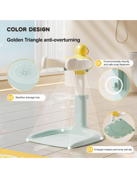 Estante de Baby Shower Makamsui Ajustable Verde Pato Antideslizante