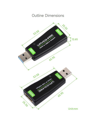Captura de Video HDMI a USB Waveshare 4K 1080P para Streaming