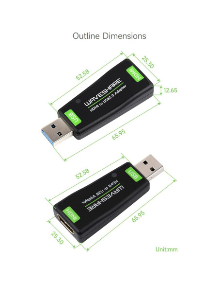 Captura de Video HDMI a USB Waveshare 4K 1080P para Streaming