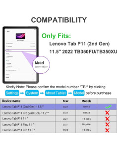 Funda de Teclado Lenovo Tab P11 2da Gen 11.5 Bluetooth 2