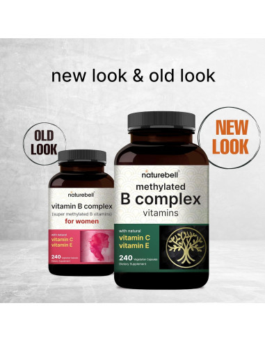 Vitaminas B Complejo Metiladas NatureBell 240 Cápsulas Veg.