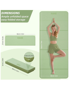 Colchoneta de Yoga Plegable HAHE Verde 188x81cm Antideslizante 2