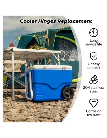 Bisagras de Enfriador Omoojee 4PCS Acero Inoxidable 5.08x5.4cm