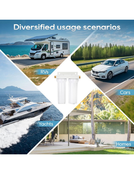 Filtro de Agua Doble Externo Drkerr 3/4" para RV y Barcos