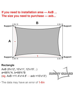 Vela Sombra Rectangular 3.05m x 3.96m SUNNY GUARD Arena UV 2