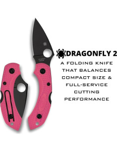 Cuchillo Plegable Spyderco Dragonfly 2 Rosa Hoja Negra 6.03 cm 2