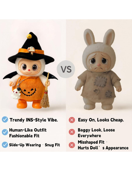 Disfraz de Bruja de Halloween GUYUE para Muñeco 17cm 6 Piezas