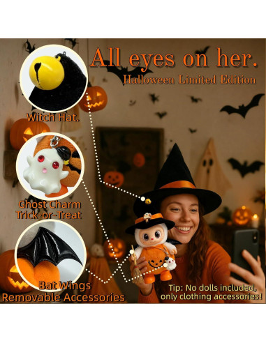 Disfraz de Bruja de Halloween GUYUE para Muñeco 17cm 6 Piezas