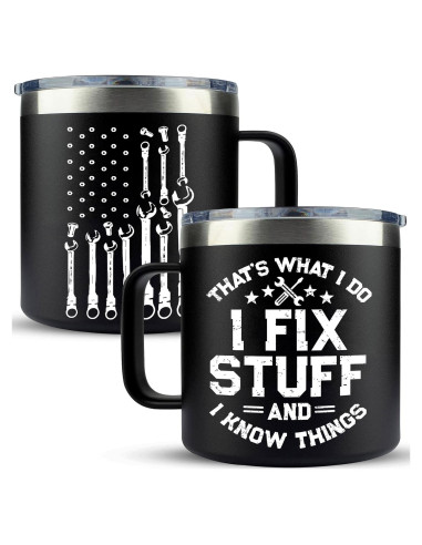 Taza de Acero Inoxidable VIWIS 14 Oz para Hombres - Regalos Día del Padre