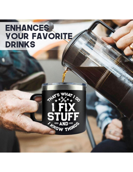 Taza de Acero Inoxidable VIWIS 14 Oz para Hombres - Regalos Día del Padre