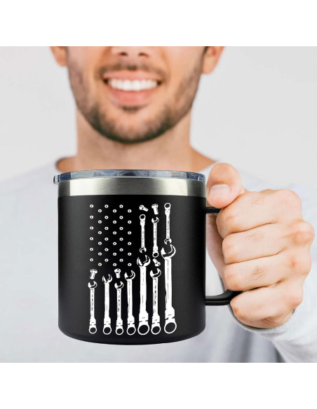 Taza de Acero Inoxidable VIWIS 14 Oz para Hombres - Regalos Día del Padre