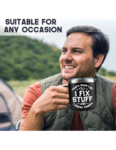 Taza de Acero Inoxidable VIWIS 14 Oz para Hombres - Regalos Día del Padre