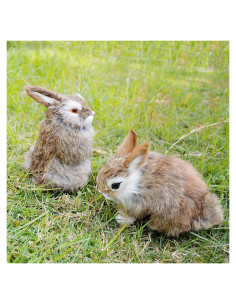 Pack de 2 Conejos de Pascua Peludos Basuo-9Q 10x7x14cm