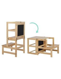 Torre de Cocina Multifuncional JOYMOR para Niños Natural