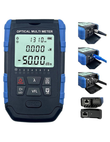 Probador de Cable de Fibra Óptica 5-en-1 Groword - Medidor Portátil