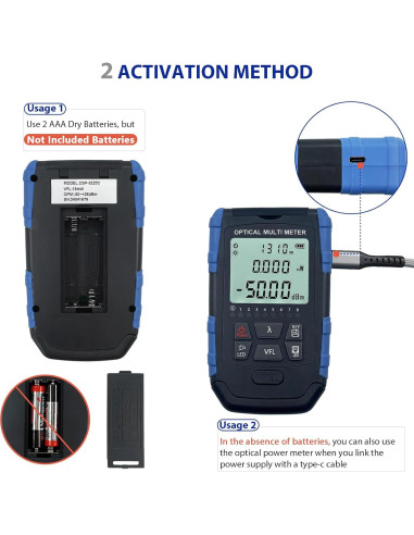 Probador de Cable de Fibra Óptica 5-en-1 Groword - Medidor Portátil
