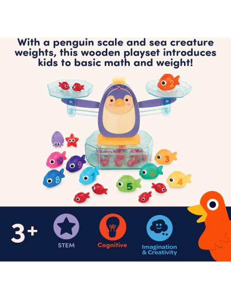 Balanza Matemática Pingüino Battat - Juguete Educativo 38 Pzs