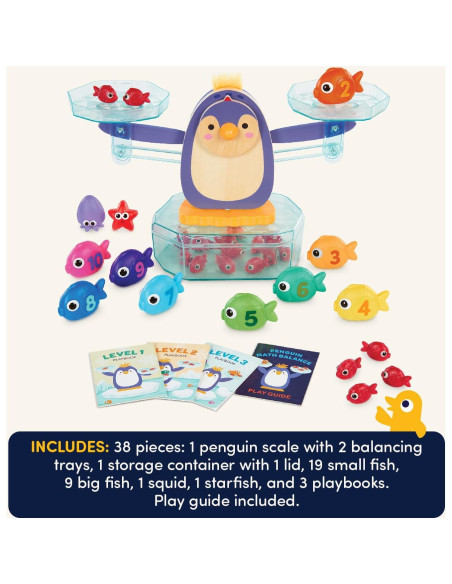 Balanza Matemática Pingüino Battat - Juguete Educativo 38 Pzs
