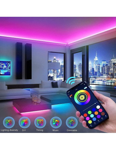 Tiras de Luz LED 20m Tenmiro con Control App y Sincronización Musical
