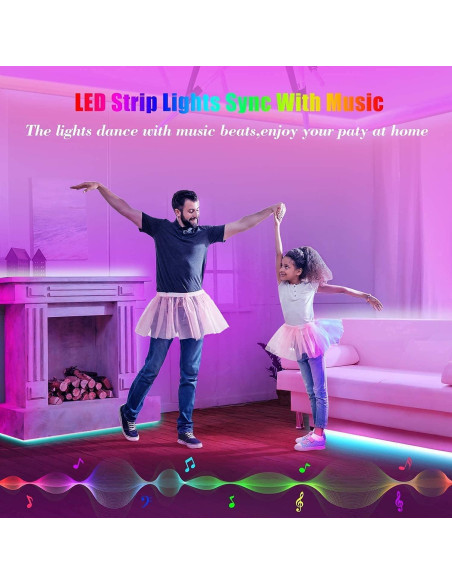 Tiras de Luz LED 20m Tenmiro con Control App y Sincronización Musical