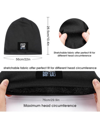 Gorro de invierno unisex GYAUOLOP calavera forro polar negro