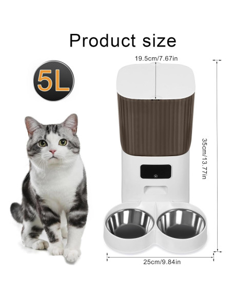 Comedero Inteligente Goodliest para Mascotas Doble Cuencos 5L