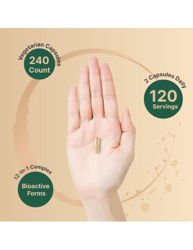 Vitaminas B Complejo Metiladas NatureBell 240 Cápsulas Veg.