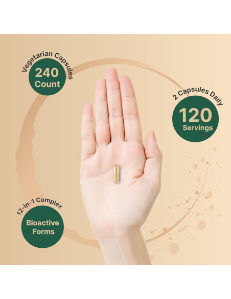 Vitaminas B Complejo Metiladas NatureBell 240 Cápsulas Veg.