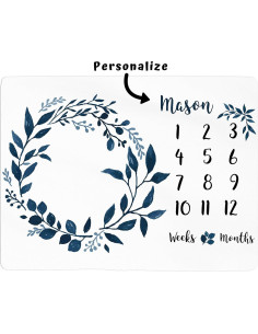 Manta de Hitos para Bebés ELLO HOME 96.5x71.1cm Floral Personalizada 2