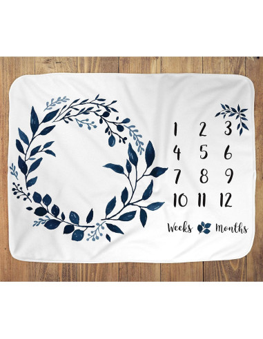 Manta de Hitos para Bebés ELLO HOME 96.5x71.1cm Floral Personalizada